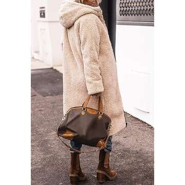 PRETTYGARDEN Women 2025 Long Winter Coats Warm Zip Up Sherpa Fleece Hoodie Puffer Jackets Outwear (Black,Medium)