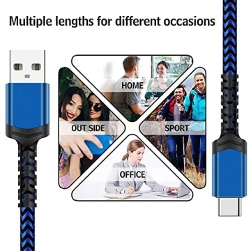 Durable USB Type C Cable Variety Pack with Fast Charging