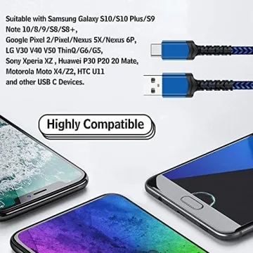 Durable USB Type C Cable Variety Pack with Fast Charging