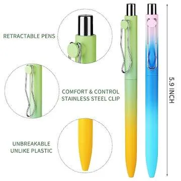 WY WENYUAN Cute Pens, Pastel Ballpoint Pens Bulk, Fine Point Smooth Writing , Colorful Best Gift Pen...