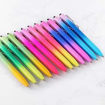 WY WENYUAN Cute Pens, Pastel Ballpoint Pens Bulk, Fine Point Smooth Writing , Colorful Best Gift Pens, Black Ink 1.0 mm Journaling Pens Office Supplies for Women & Men, Note Taking