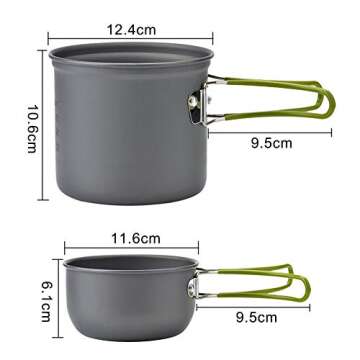 wuudi Camping Pots and Pans Set for Outdoor Cooking