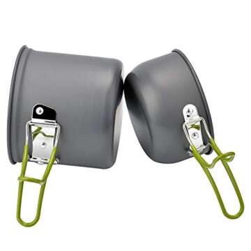 wuudi Camping Pots and Pans Set for Outdoor Cooking