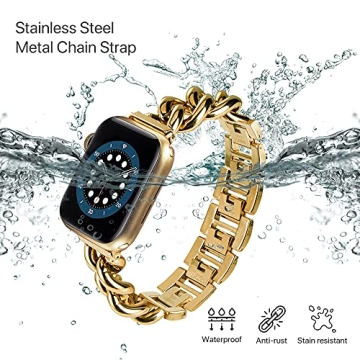 Stylish ALAMHI Apple Watch Band Gold for All Sizes