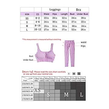 Jetjoy Exercise Outfits for Women 2 Pieces Ribbed Seamless Yoga Outfits Sports Bra and Leggings Set Tracksuits 2 Piece