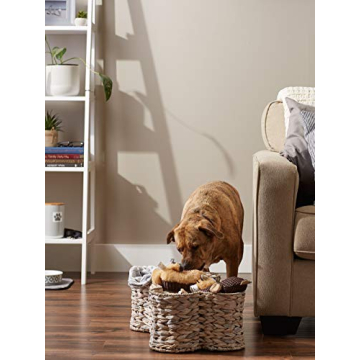 Bone Dry Bone Shape Hyacinth Toy Basket for Pets