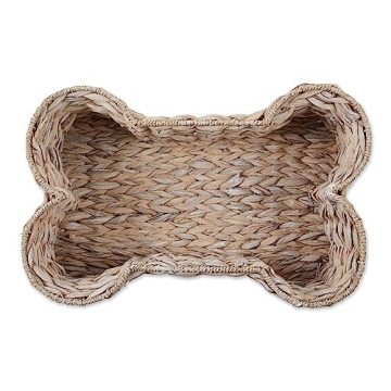 Bone Dry Bone Shape Hyacinth Toy Basket for Pets