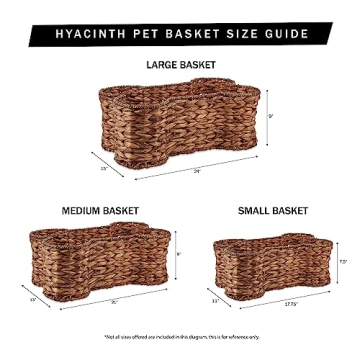 Bone Dry Bone Shape Hyacinth Toy Basket for Pets