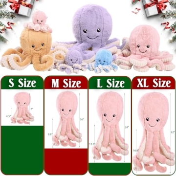 DENTRUN Octopus Plush – Soft Stuffed Animal for All Ages