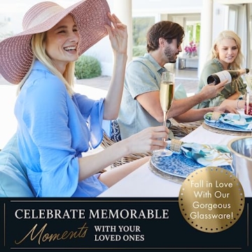 Premium Crystal Champagne Flutes Set of 4 - Elevate Every Toast