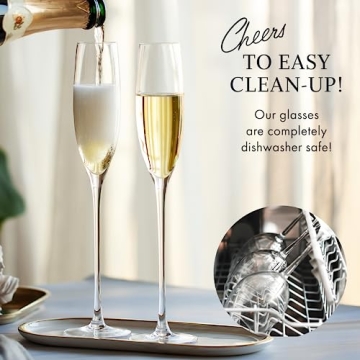Premium Crystal Champagne Flutes Set of 4 - Elevate Every Toast