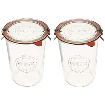 Weck Canning Jars 743 - Mold Jars made of Transparent Glass - Eco-Friendly - Storage for Food, Yogur...