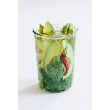 Weck Canning Jars 743 - Mold Jars made of Transparent Glass - Eco-Friendly - Storage for Food, Yogurt with Air Tight Seal and Lid - 3/4 Liter Tall Jars Set - Set of (2 Jars)