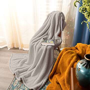 NTBAY Fluffy Sherpa Throw Blanket - Soft & Warm for All