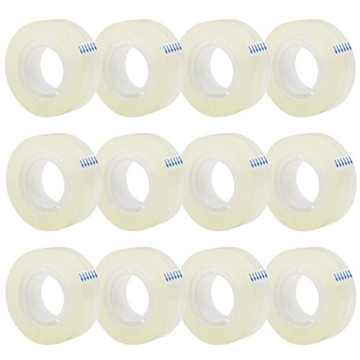 OWLKELA 12 Rolls Transparent Tape Refills - All-Purpose Adhesive for Home, School & Office