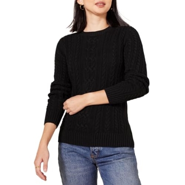 Amazon Essentials Women's Fisherman Cable Long-Sleeve Sweater - Plus Size Available