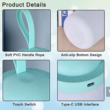 Kids Lantern Night Light,STARTOGO Portable Lamp Battery Powered,3000K Eye-Caring Warm Light,Stepless...