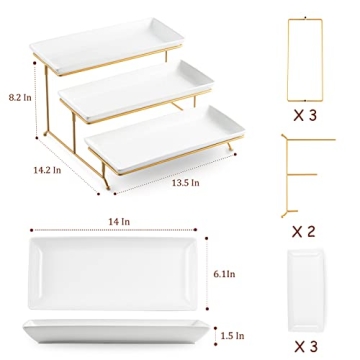 LYEOBOH 3 Tier Serving Platters Set for Any Occasion