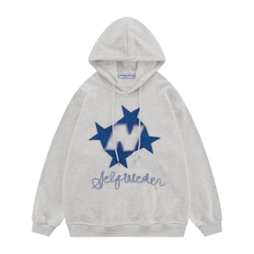 Aelfric Eden Y2K Graphic Oversized Hoodie with Star Embroidery