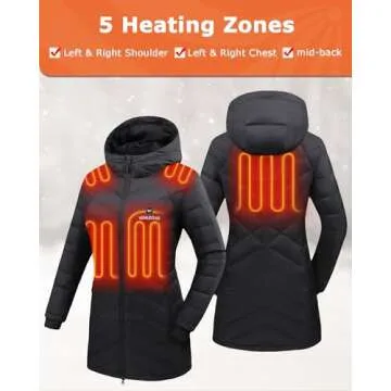 Venustas Women's Long Heated Jacket - Eco-Friendly & Stylish Design