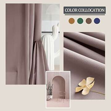GRALI-DECOR 100% Blackout Velvet Curtains 84 inch Length, Total Light Blocking Thermal Insulated Drapes for Daughters Room/Girls Room/Apartment, Lilac Pink, 52 x 84 Inches, 2 Panels