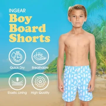 Boys Swim Trunks Quick-Dry with UPF 50+ Protection