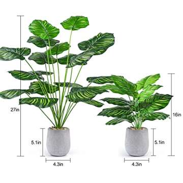 WUKOKU 27" Tall Fake Plants Faux Office Plants Artificial Plants Indoor for Home Kitchen Shelf Farmh...