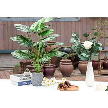 WUKOKU 27" Tall Fake Plants Faux Office Plants Artificial Plants Indoor for Home Kitchen Shelf Farmhouse Decor