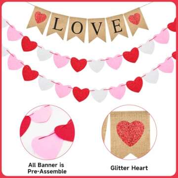 Shop jijAcraft Valentine's Burlap Banner - Rustic, Pre-Assembled Decor