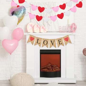 Shop jijAcraft Valentine's Burlap Banner - Rustic, Pre-Assembled Decor