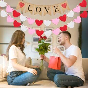 Shop jijAcraft Valentine's Burlap Banner - Rustic, Pre-Assembled Decor