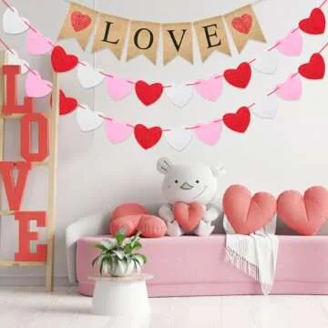 Shop jijAcraft Valentine's Burlap Banner - Rustic, Pre-Assembled Decor