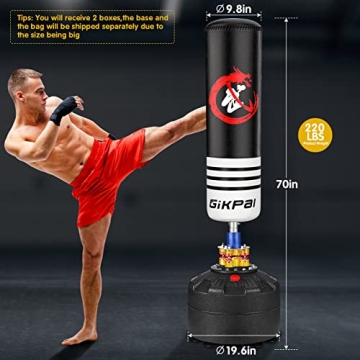 GIKPAL Freestanding Punching Bag for MMA Muay Thai Fitness