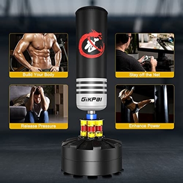 GIKPAL Freestanding Punching Bag for MMA Muay Thai Fitness