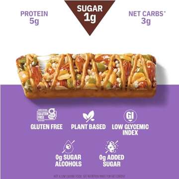 Munk Pack Nut & Seed Bar Caramel Sea Salt | 1g Sugar, Low Carb & Keto, 5g Protein | Gluten Free, Pla...