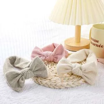 Lanmerry Hairband with Bows for Baby Girls - 3 Pack