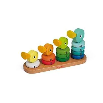 Janod Zigolos Duck Family Stacking Toy for Kids