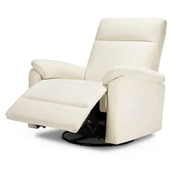 DaVinci Suzy Electronic Swivel Recliner with USB Port in Vanilla, GREENGUARD Gold & CertiPUR-US® Certified