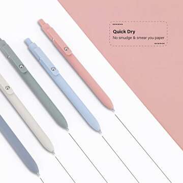 FIOVER Gel Pens,10pcs 0.5mm Quick Dry Black Ink Fine Point Smooth Writing Pens High-End Series Ballpoint for Office School Supplies(Morandi & Retro)