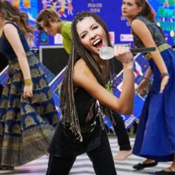 Rubies Amscan Awesome 80's Fashion Party Glitter Faux Microphone Costume Accessory, 9', Silver for t...