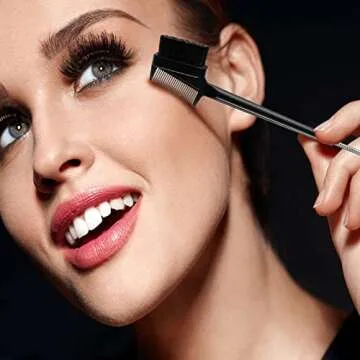 6 Pieces Hair Styling Set: Double-Sided Rat Tail Comb, Natural Eyebrow Brushes for Women and Girls