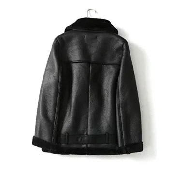 Buy LY VAREY Womens Faux Shearling Moto Jacket Online
