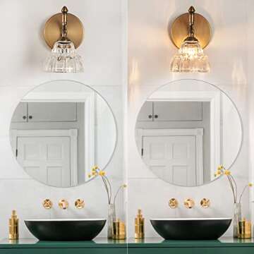 OFFDARKS Bathroom Vanity Lights Matte Brass Vintage Vanity Lighting Fixtures Over Mirror Wall Sconces Modern Wall Lights for Bedroom Dining Room Powder Room Living Room Stair Corner