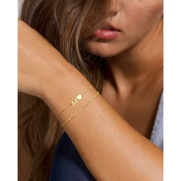 Trendy ZOERAY Initial Heart Bracelet for Women