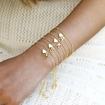 Trendy ZOERAY Initial Heart Bracelet for Women