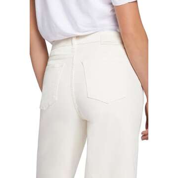 Current/Elliott Women's Cropped Jean in White The Dusty in Blackout, Limestone, 27