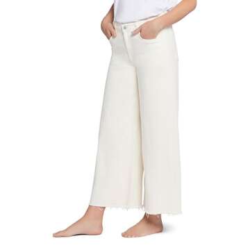 Current/Elliott Women's Cropped Jean in White The Dusty in Blackout, Limestone, 27
