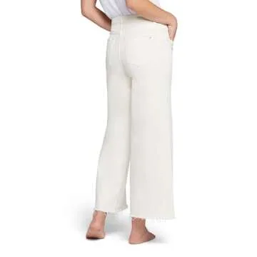 Current/Elliott Women's Cropped Jean in White The Dusty in Blackout, Limestone, 27