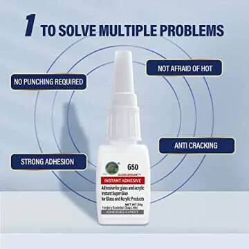 20g Glass Glue, Acrylic Adhesive,Used for Repairing and bonding Between Glass, Acrylic and Other Materials. Instant Super Glue for Glasses,Glass Products,Acrylic Products-Clear