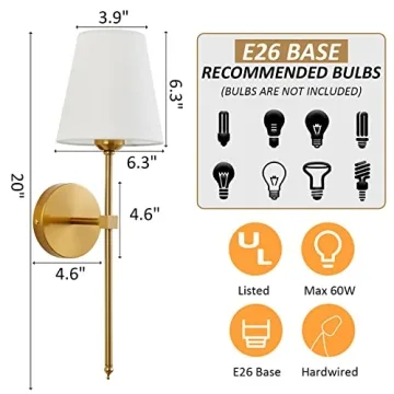 KUAUGST Retro Wall Sconces Set of 2 - Stylish Lighting